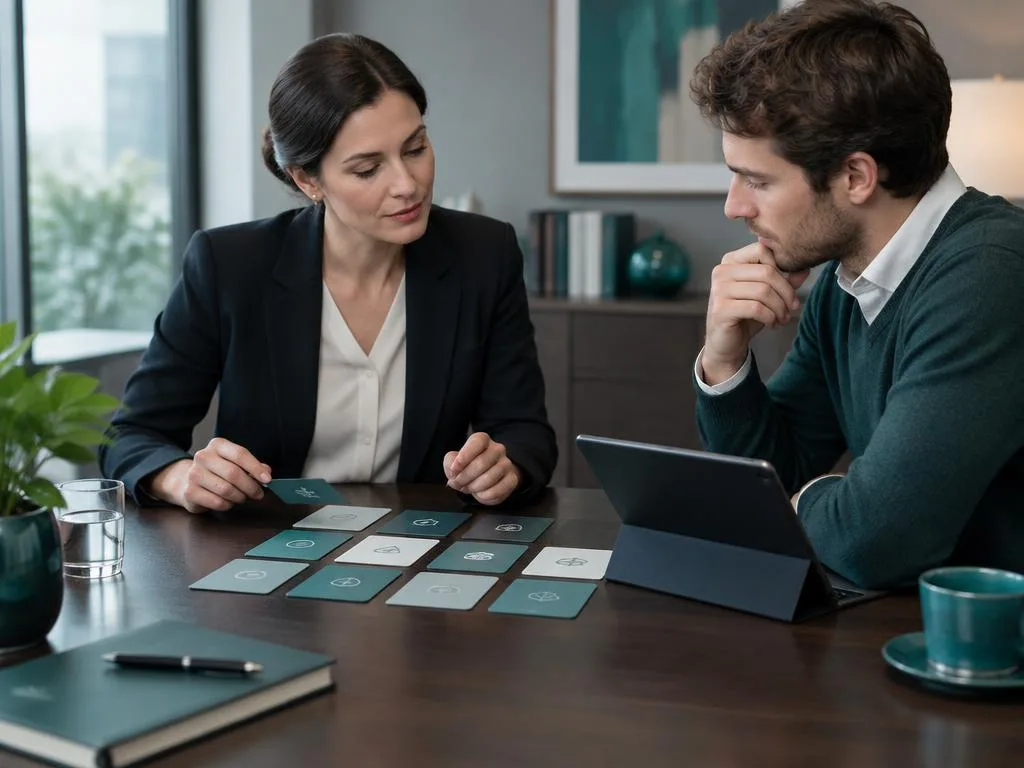 Especialistas revisando resultados de evaluación de talento